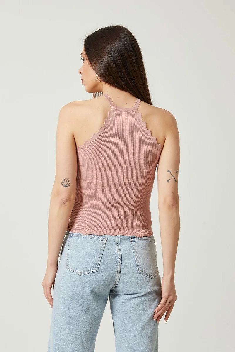 Twenty3 Women's Halter Collar Crop Knitwear Athlete