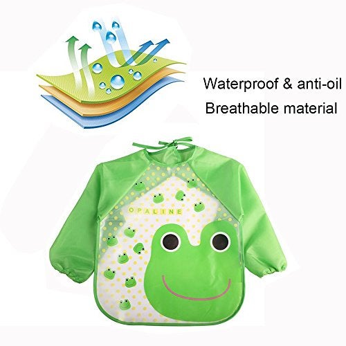 EchoDone 4 Packs Waterproof Childrens Art Smock Kids Painting Aprons Long Sleeve Smock for Eating 14 Years - Image 5