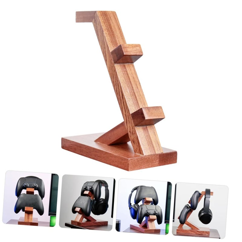 Multi Functional Wooden Controller Holder Stand For Game Accessories Sturdy Ergonomic Brown - Image 5
