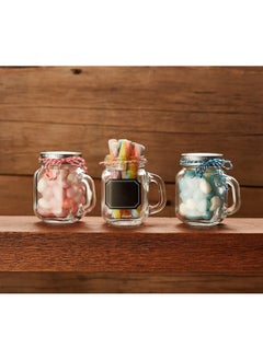 Hayley Cherie Hayley Cherie 2.5 oz Glass Mason Jars with Handles and Metal Lids, 10 pack, Air-tight, Small Favor Mugs with Chalkboard Labels for Drinks, Shots, Candy, Parties, Weddings, Gifts  - Image 4