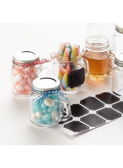 Hayley Cherie Hayley Cherie 2.5 oz Glass Mason Jars with Handles and Metal Lids, 10 pack, Air-tight, Small Favor Mugs with Chalkboard Labels for Drinks, Shots, Candy, Parties, Weddings, Gifts  - Image 5