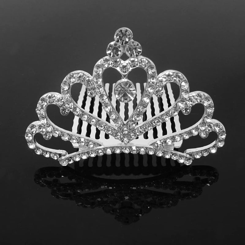 HONBAY "Honbay Princess Tiara Comb, Flower Girls Crystal Rhinestone Crown Hair Comb Hair Accessories" - Image 2