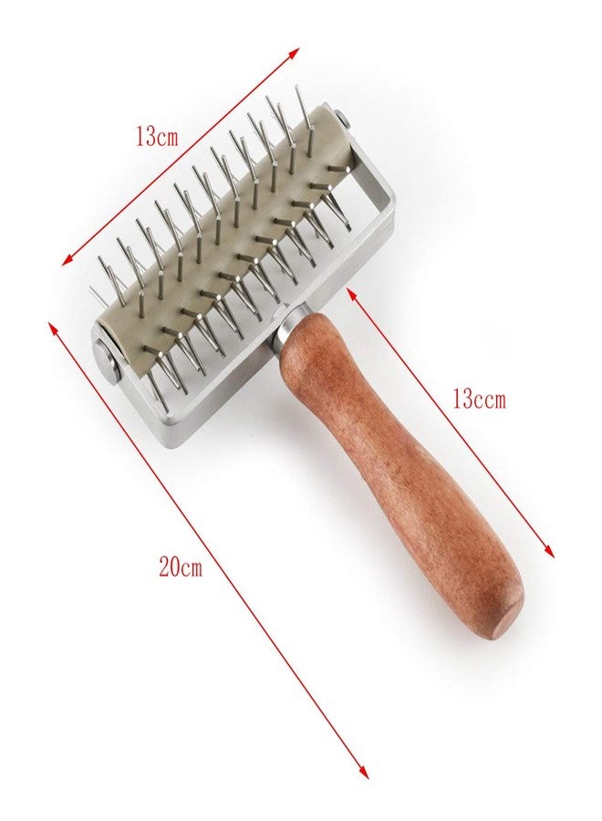 AMPSEVEN Pizza Dough Docker Roller - Pastry Docker Roller with Spike for Homemade Baking Cake crackers Pie Hole Maker, Prevent Dough from Blistering - Image 2