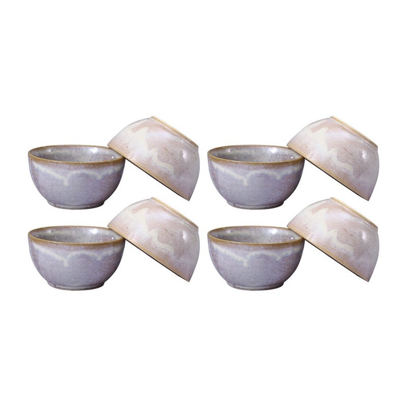 Caffeine Ceramic Handmade Cream Studio Katori Bowl (Set of 8)