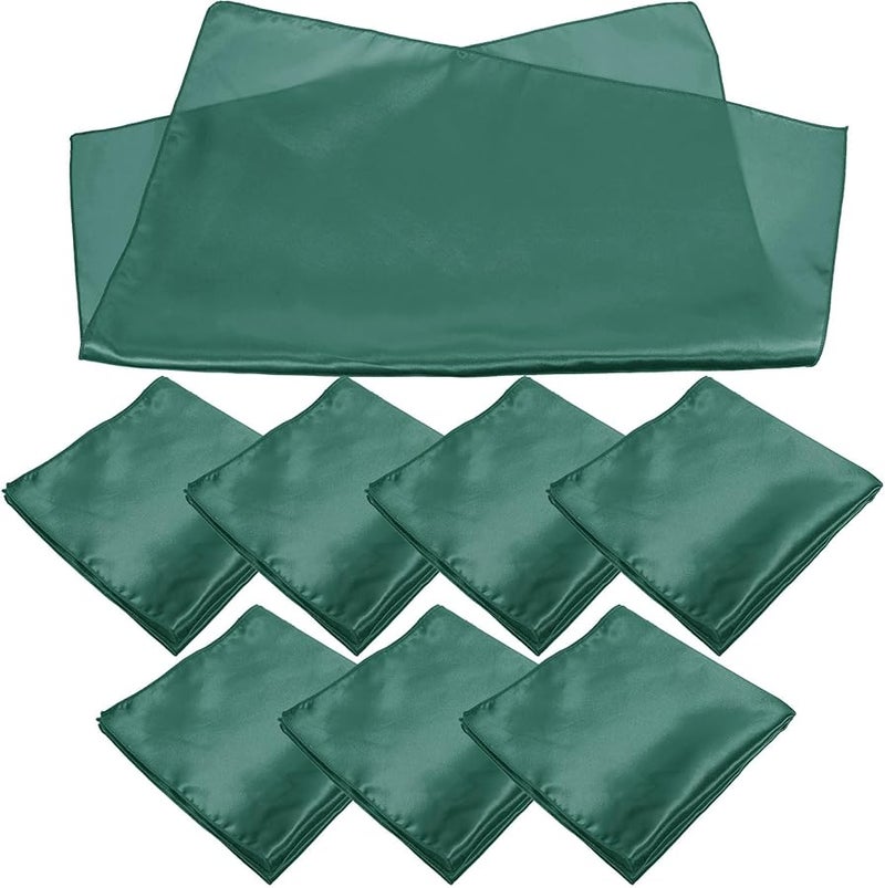 مناديل قماش قابلة لإعادة الاستخدام 8 قطع 43x43 سم خضراء ماصة لحفلات الزفاف والمطاعم - Image 1