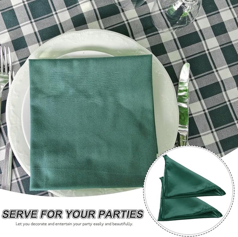 مناديل قماش قابلة لإعادة الاستخدام 8 قطع 43x43 سم خضراء ماصة لحفلات الزفاف والمطاعم - Image 5