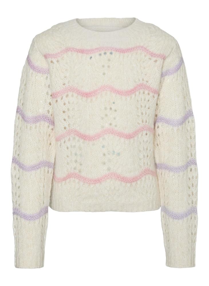 Vero Moda Girl Kids Stripe Crew Neck Knitted Swearters  - Image 3