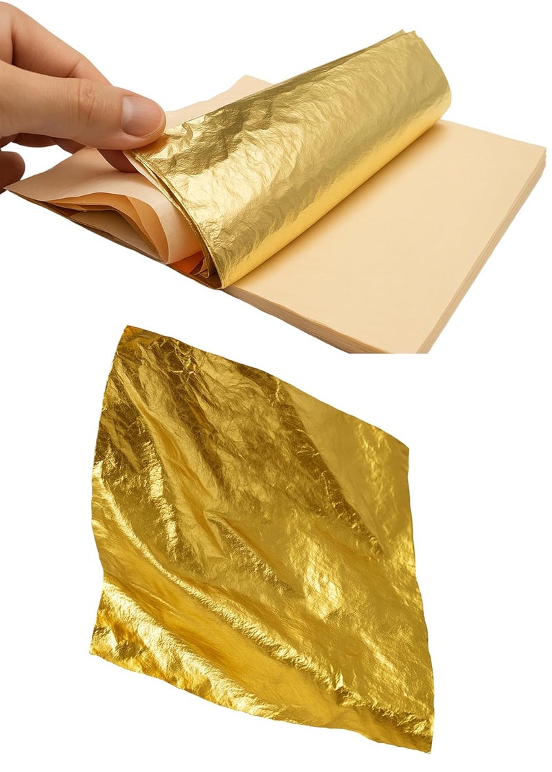 Unique Gold Leafing Studio أوراق رقائق الذهب UGLS 16x16 للزخرفة، تزيين المنزل، الفنون والحرف، فنون الرسم والأظافر وDIYS IG1LS (#2.5 ذهب) - Image 1