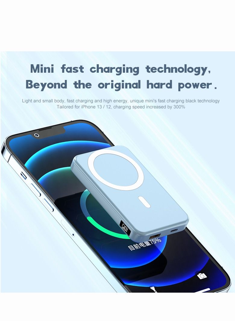GULFLINK Magnetic Portable Power Bank Charger for Apple iPhone 15/14/13 Series 10000mah White  - Image 2