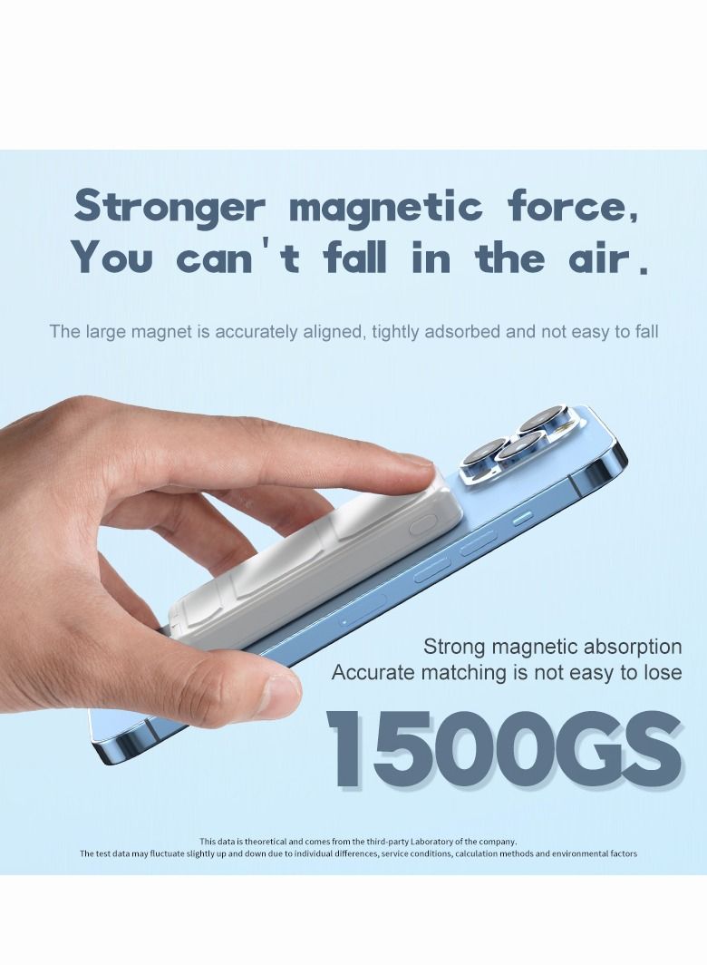 GULFLINK Magnetic Portable Power Bank Charger for Apple iPhone 15/14/13 Series 10000mah White  - Image 5