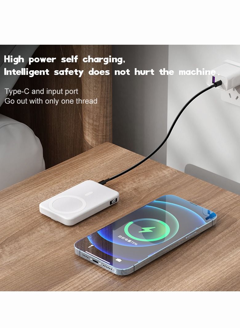 GULFLINK Magnetic Portable Power Bank Charger for Apple iPhone 15/14/13 Series 10000mah White  - Image 3