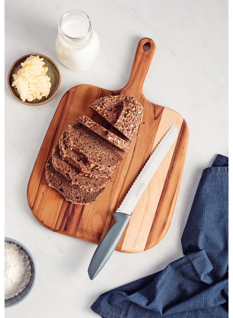 ترامونتينا سكين خبز ترامونتينا بلينوس بشفرة من الفولاذ المقاوم للصدأ ومقبض من البولي بروبيلين الرمادي 8 بوصات - Image 3