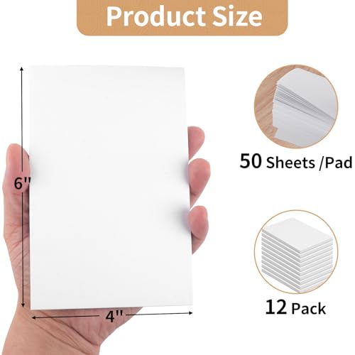 Hoiny Note Pads 4x6 Inch 12 Pack Blank Scratch Pads for Writing 50 Sheets Per Memo Pad for Jotting Down Quick Notes White Pad of Paper for Grocery Shopping Lists Tear off Notepad Small Server Notebook - Image 3