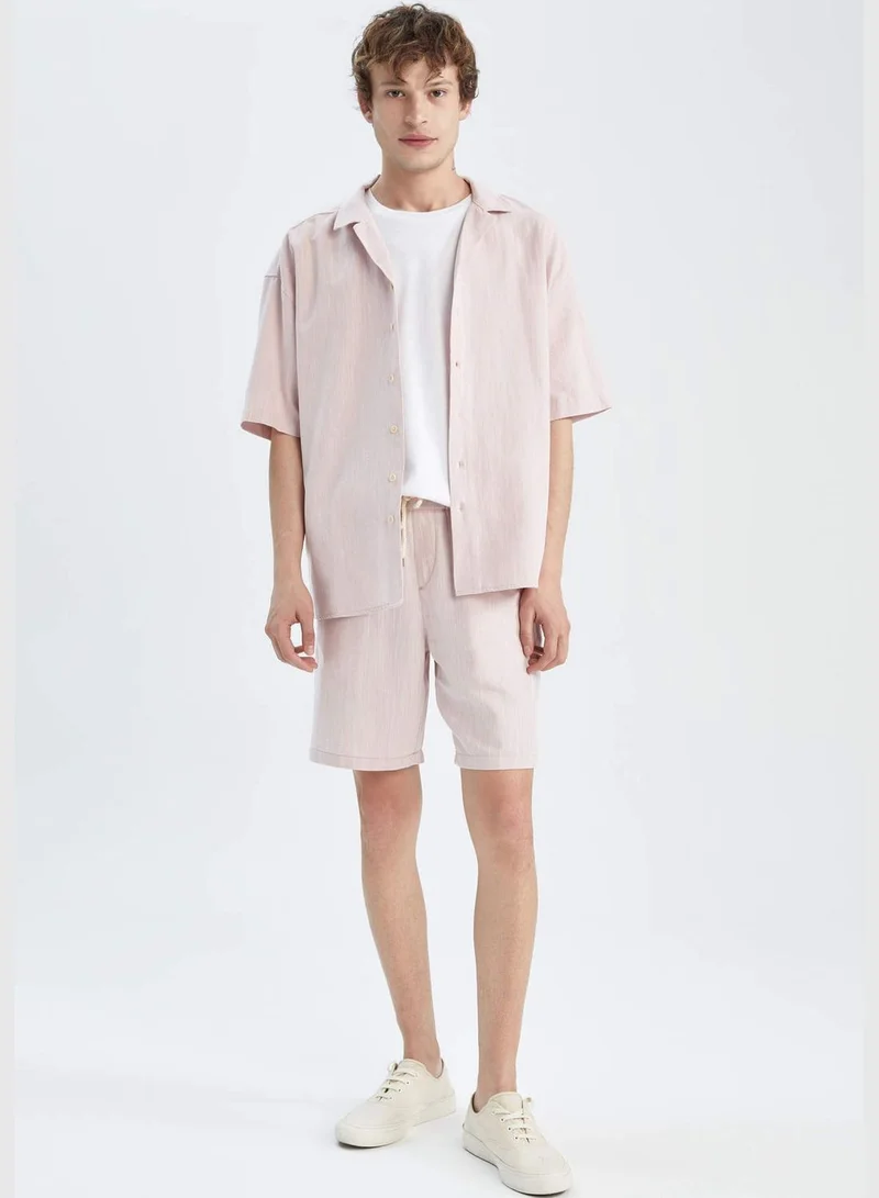 ديفاكتو Regular Fit Tie Waist Bermuda Shorts
