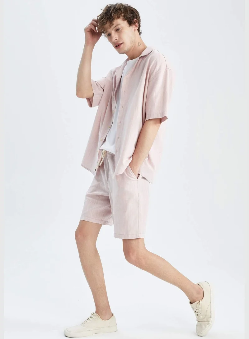 ديفاكتو Regular Fit Tie Waist Bermuda Shorts