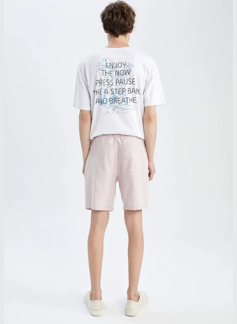 ديفاكتو Regular Fit Tie Waist Bermuda Shorts