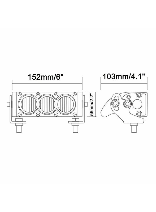 Lightronic Super Bright Offroad LED Light Bar 6" Single Row, 6000K Cool-White Wide Flood Beam for Pickup Truck Fog Head Light, 12V/24V DC, Corrosion/Vibration Resistant, Rugged Die-Cast Aluminum Housing, 1-Pack - Image 2