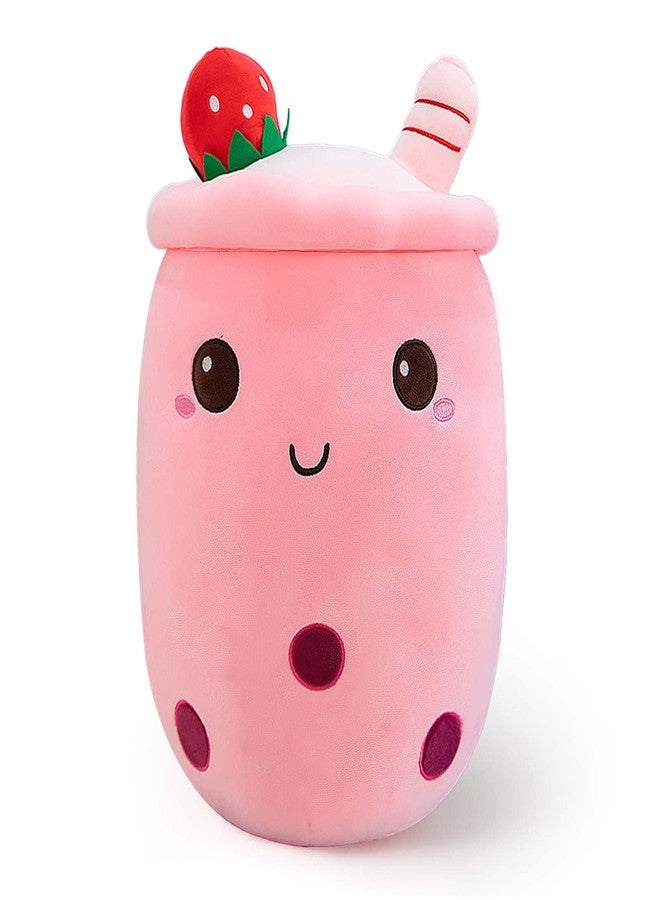 Ditucu Cute Boba Tea Plush Stuffed Bubble Tea Plushie Cartoon Soft Strawberry Pillow Home Hugging Gift for Kids Pink 9.4 inch - Image 1