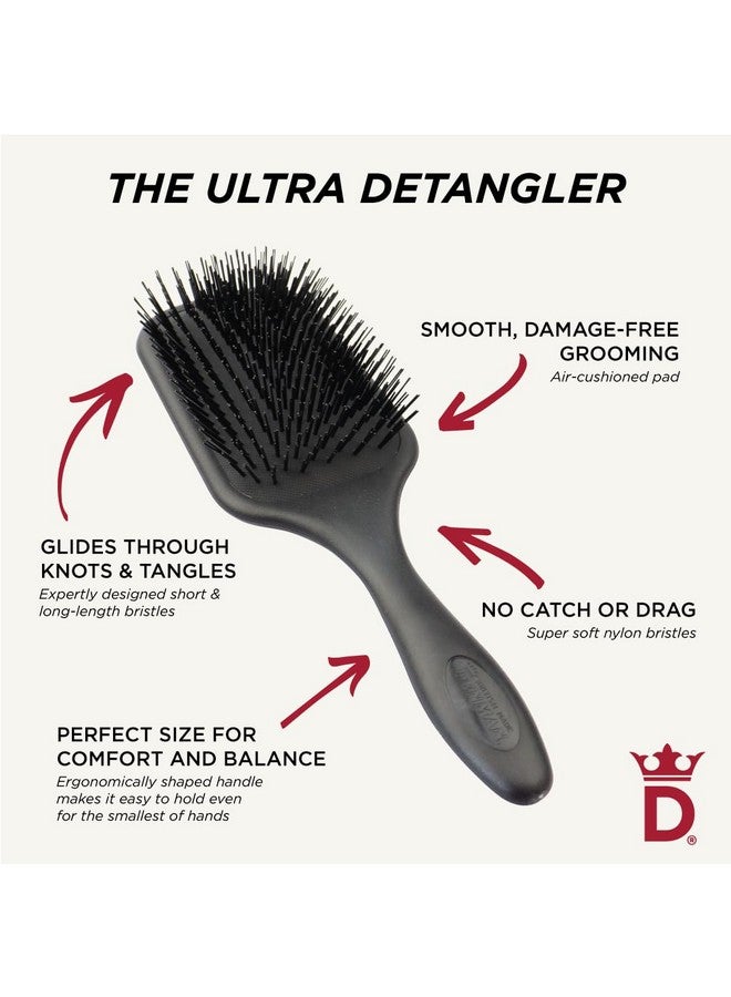 دنمان فرشاة فك التشابك Tangle Tamer Ultra (باللون الأسود) للشعر المجعد والشعر الطبيعي الأسود - للاستخدام مع الشعر الرطب والجاف، D90L - Image 4