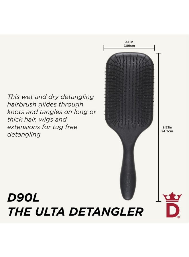 دنمان فرشاة فك التشابك Tangle Tamer Ultra (باللون الأسود) للشعر المجعد والشعر الطبيعي الأسود - للاستخدام مع الشعر الرطب والجاف، D90L - Image 2