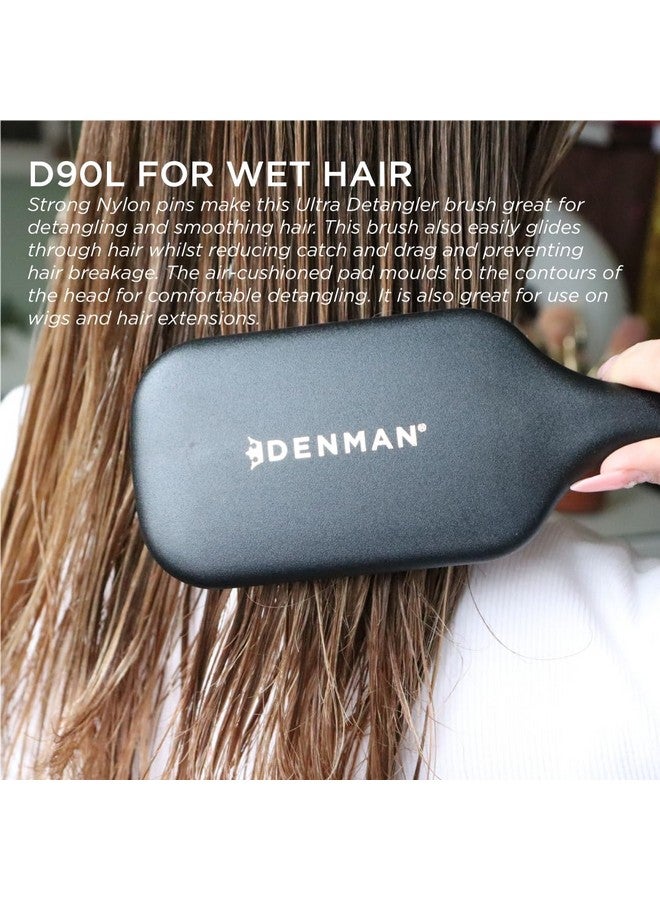 دنمان فرشاة فك التشابك Tangle Tamer Ultra (باللون الأسود) للشعر المجعد والشعر الطبيعي الأسود - للاستخدام مع الشعر الرطب والجاف، D90L - Image 3