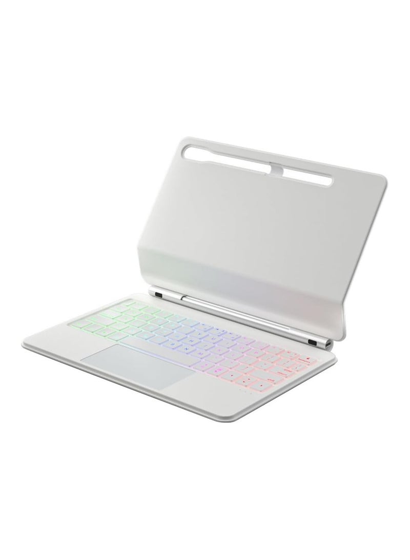 Magic Smart Bluetooth Keyboard Case Compatible with Samsung Galaxy Tab S10 FE 2025 (Model: SM-X520/X526B) with Trackpad RGB Backlit Keyboard