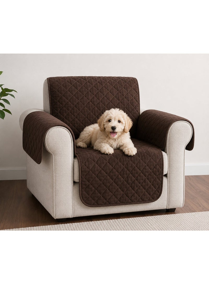 Kimaya Reversible Recliner Sofa Chair Cover, Recliner Slipcover, Recliner Protector (Large, New Chocolate/Beige) - Image 3