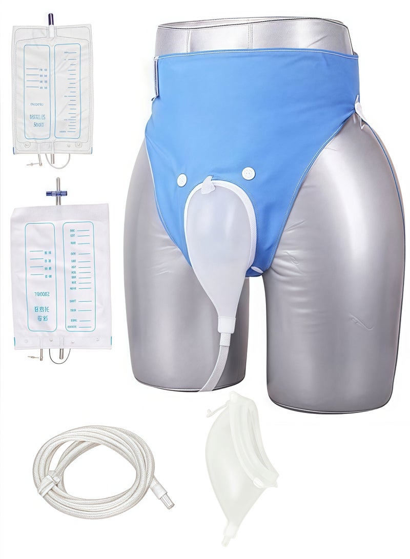 Reusable Silicone Urine Collector with Portable Wearable Urinary Drainage Bag System Wearable Washable Urinal Collector for wonmen while Sleeping Bed Patients - Image 1