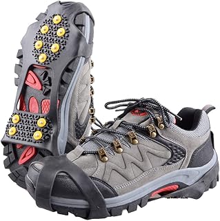 TRIWONDER TRIWONDER Ice Grips 10 Teeth Anti-Slip Shoe/Boot Ice Traction Slip-on Snow Ice Spikes Crampons Cleats Stretch Footwear - Image 1