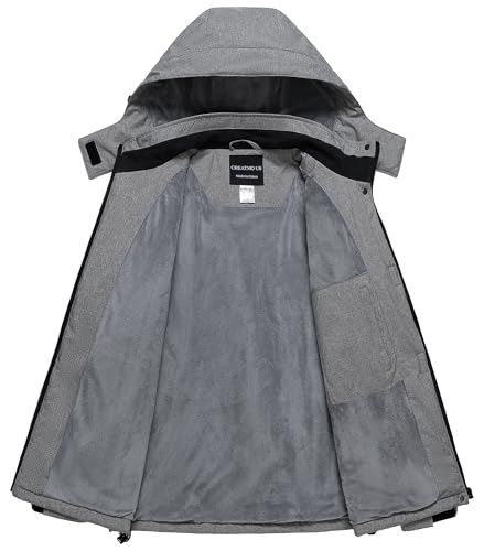 CREATMO US Snow Jackets For Women Coats Womens Ski Snowboarding Jacket Women's Waterproof Warm Winter Coat Outdoor Windbreaker Hiking Charcoal Heather M - Image 2