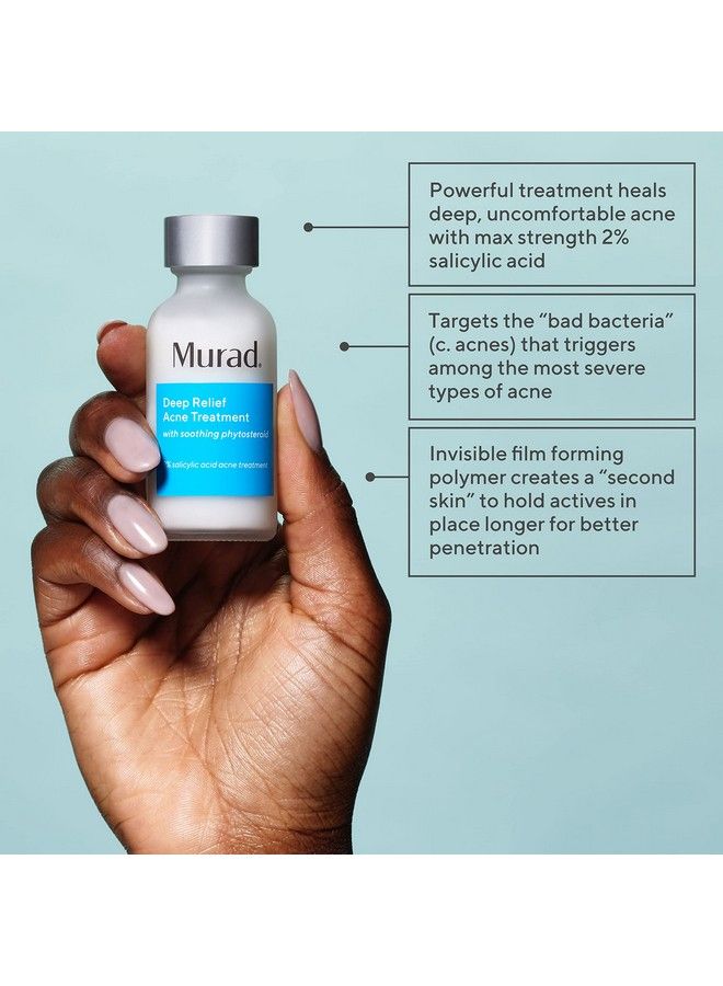 Murad Deep Relief Acne Treatment Acne Control Max Strength 2% Salicylic Acid Healing Treatment For Deep Uncomfortable Cystic Acne 1 Fl Oz  - Image 3