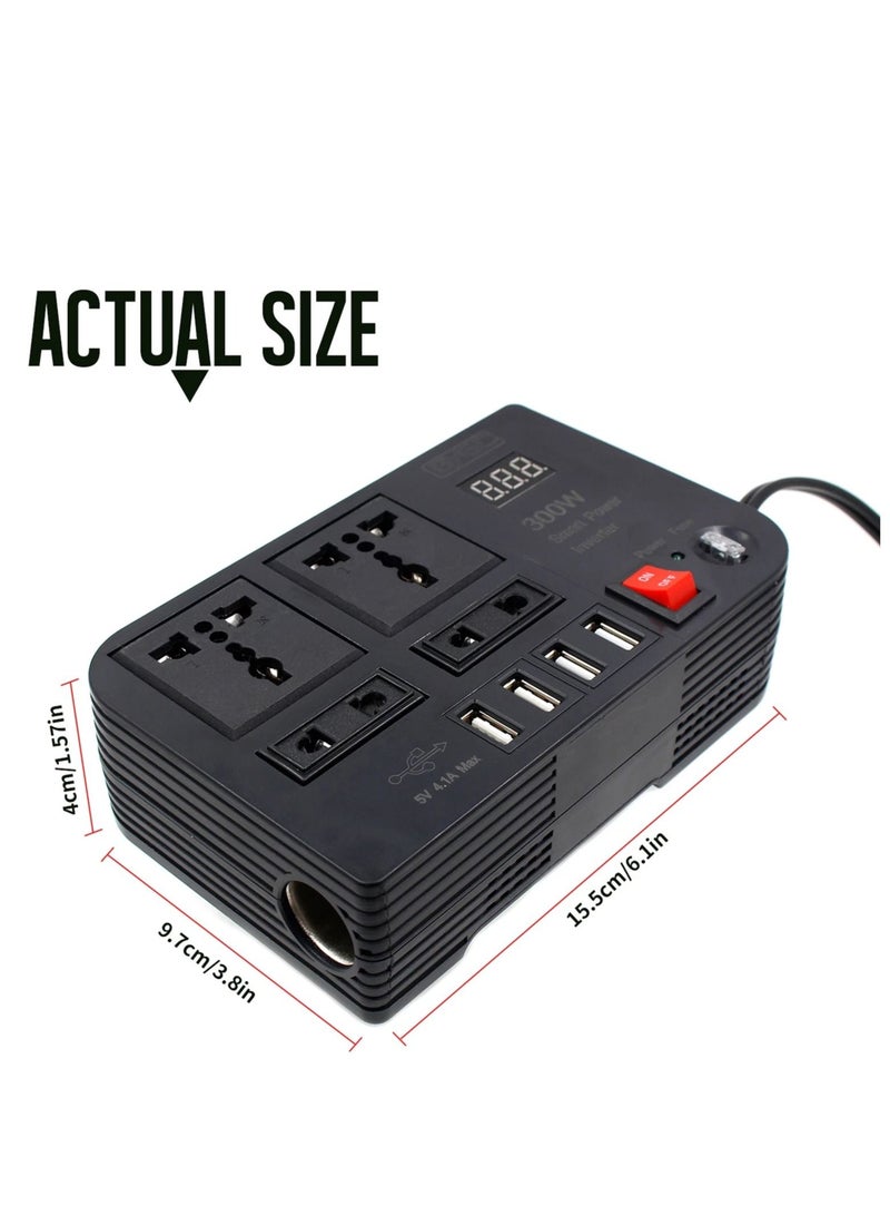 Generic 300W Car Power Inverter With 4 USB Socket Auto Charger Converter DC 12V To AC 220V Fast Charging Part  - Image 4