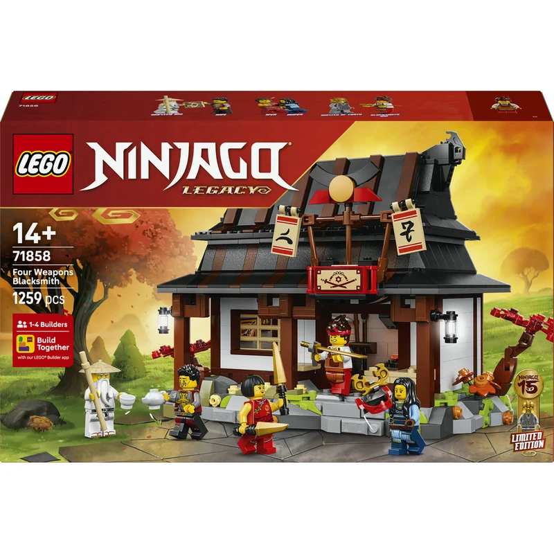 ليغو ليغو NINJAGO‎ الذكرى ١٥ لحدّاد الأسلحة الأربعة، مجموعة بناء لعبة للأطفال بعمر ١٤ سنة وأكثر (١٢٥٩ قطعة) 71858