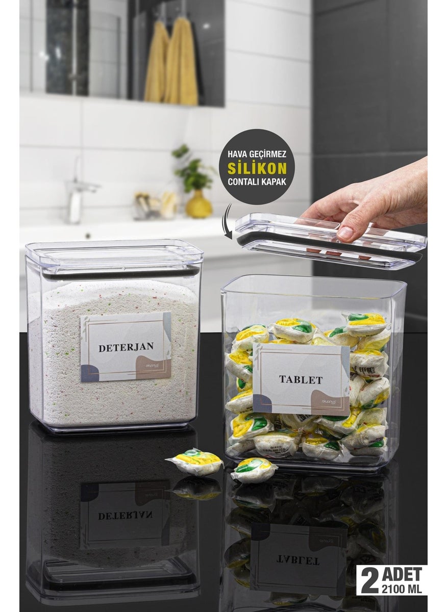 ‎okyanus Home - Ocean Home Detergent-Tablet 2 Vacuumed Rectangular 2.1 Lt Storage Container - Image 1