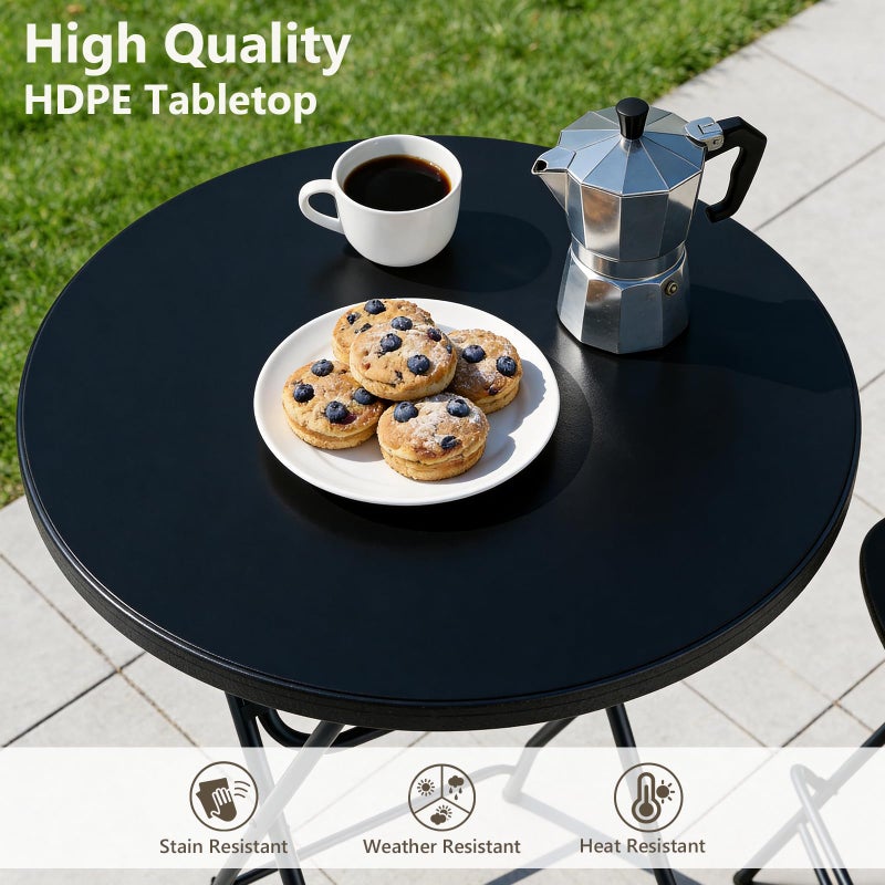 MAKE CHANGES Folding Table 2 Pack, 32 Inch Foldable Cocktail Bar, High Top Round Folding Bar Tables No Assembly, Portable Bistro & Commercial Event Furniture for Wedding, Banquet, Party, Indoor Outdoor Use - Image 5