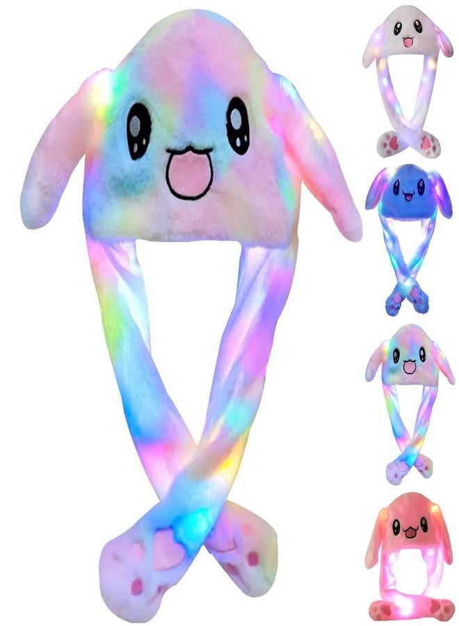 Audaisyly Funny Plush Rabbit Hat Ear Moving Jumping Hats, Cute LED Animal Beanie Cap for Women Girls Cosplay Party Holiday - Image 1