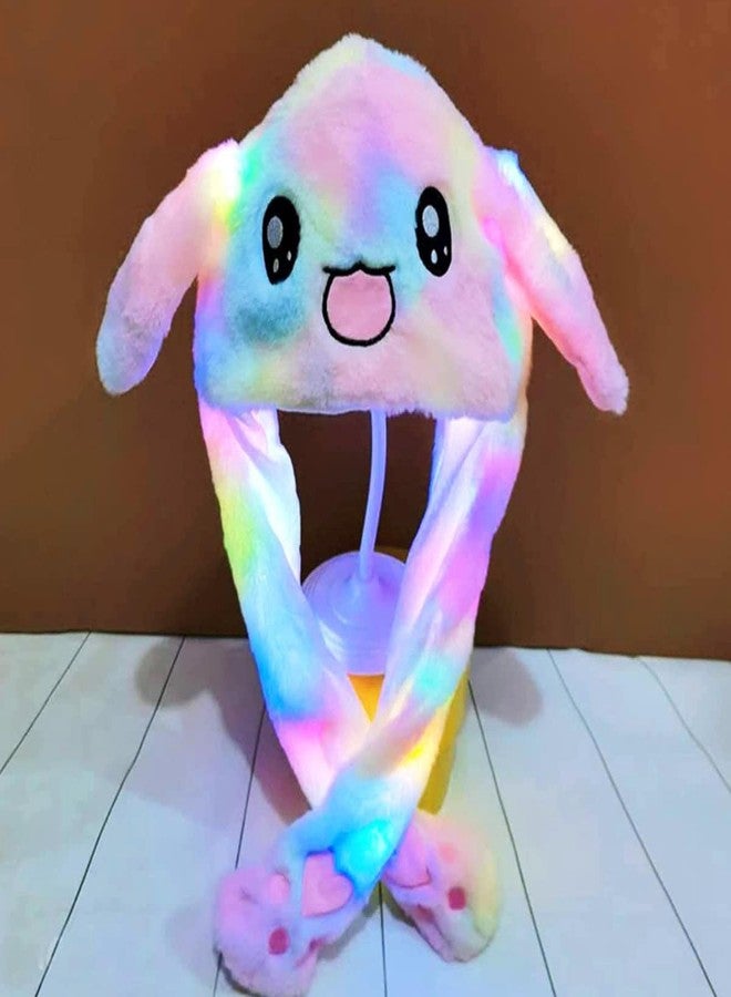 Audaisyly Funny Plush Rabbit Hat Ear Moving Jumping Hats, Cute LED Animal Beanie Cap for Women Girls Cosplay Party Holiday - Image 5