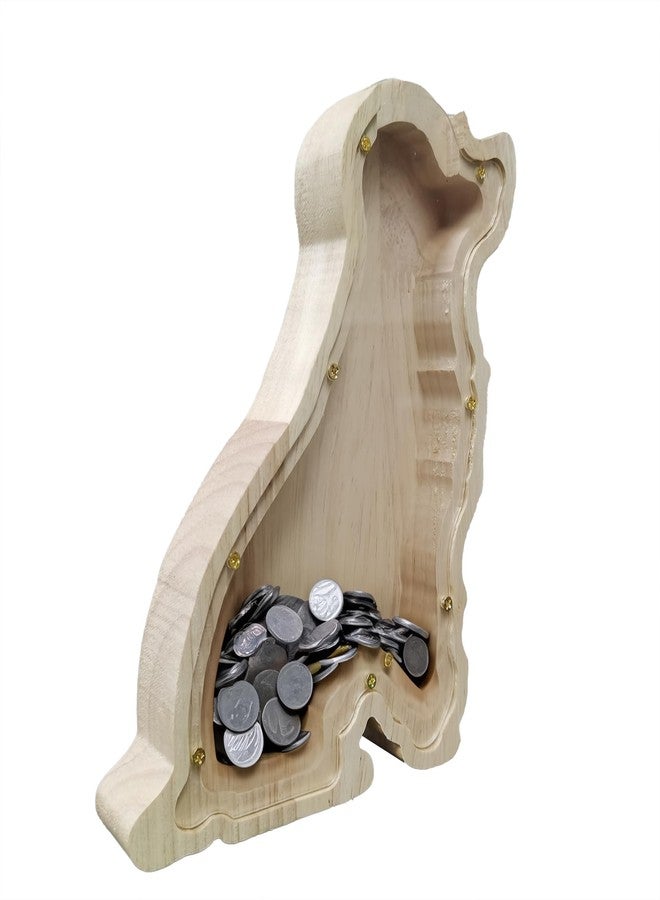 FixtureDisplays® Wood Dog Piggy Bank, Savings Piggy Bank for Kids, Cute Money Bank Coin Keepsake for Boys and Girls, Makes a Perfect Unique Gift for Dog Lovers 5.91"w x 7.09"h x 1.1"d 15553-DOG-NPF - Image 1