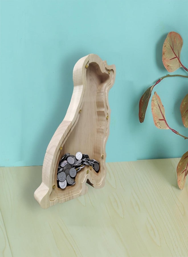 FixtureDisplays® Wood Dog Piggy Bank, Savings Piggy Bank for Kids, Cute Money Bank Coin Keepsake for Boys and Girls, Makes a Perfect Unique Gift for Dog Lovers 5.91"w x 7.09"h x 1.1"d 15553-DOG-NPF - Image 2