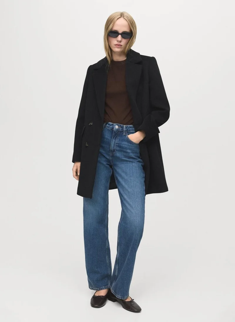 مانجو Double-breasted wool coat
