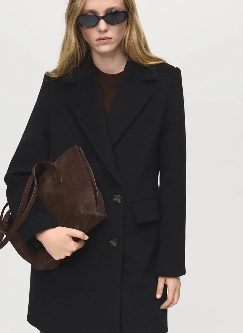 مانجو Double-breasted wool coat
