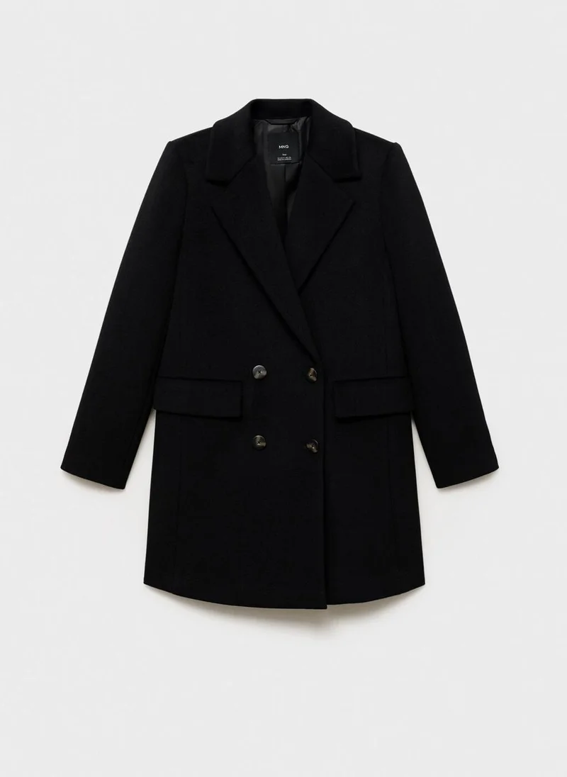 مانجو Double-breasted wool coat