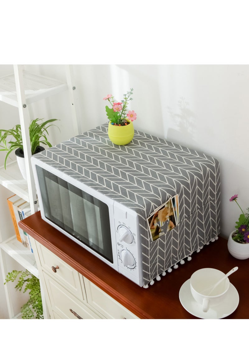 1pcFloral Print Microwave & Washing Machine Dust Cover - Versatile Home Decor for - Image 1