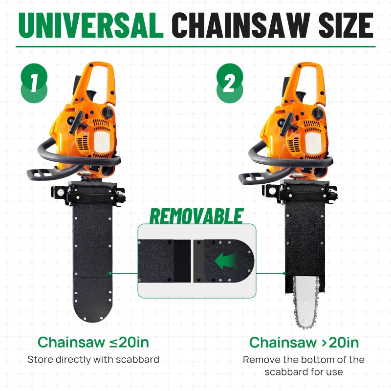 LookFox Heavy-duty Chainsaw Holder for Tractor, Fits All Chainsaw Sizes, 13lb-Side Open Door Bracket+Saw Scabbard, Portable&Sturdy&Anti-shake, Universal Chainsaw Mount Carrier Kit for ATVs/UTVs/Trucks - Image 2