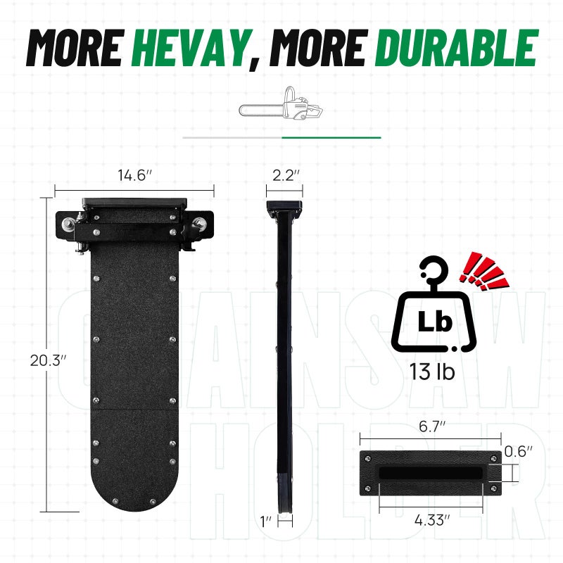 LookFox Heavy-duty Chainsaw Holder for Tractor, Fits All Chainsaw Sizes, 13lb-Side Open Door Bracket+Saw Scabbard, Portable&Sturdy&Anti-shake, Universal Chainsaw Mount Carrier Kit for ATVs/UTVs/Trucks - Image 4