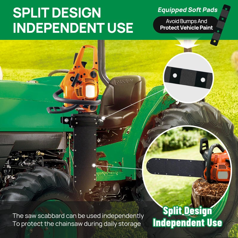 LookFox Heavy-duty Chainsaw Holder for Tractor, Fits All Chainsaw Sizes, 13lb-Side Open Door Bracket+Saw Scabbard, Portable&Sturdy&Anti-shake, Universal Chainsaw Mount Carrier Kit for ATVs/UTVs/Trucks - Image 5