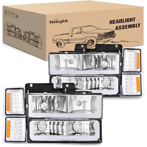 Nilight Headlights Assembly Led DRL for Chevy Silverado 1500 2500 3500 1994 1995 1996 1997 199819941998 Tahoe C10 CKSuburbanSide Maker Light Not for GMC Yukon - Image 1