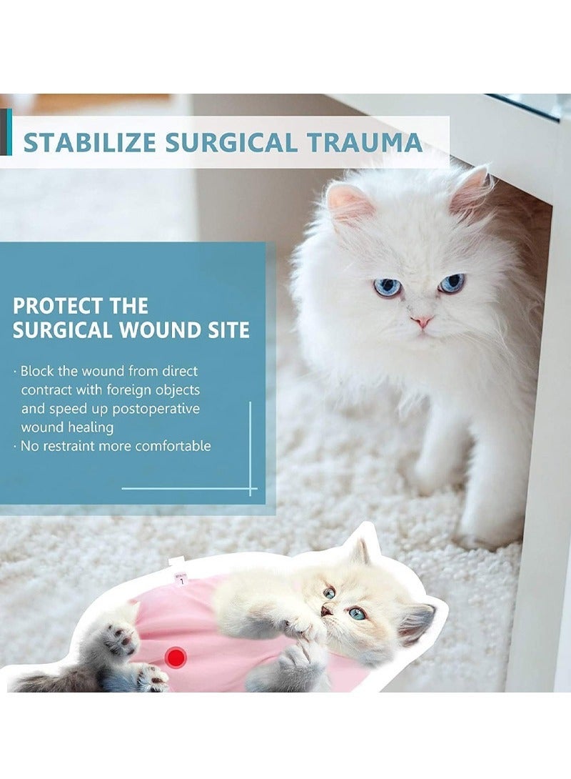 rocooart Professional Recovery Clothing for Cats with Abdominal Wounds or Dermatoses - Replacement Electronic Collars & Post-Surgery Pajamas, Size M - Image 3