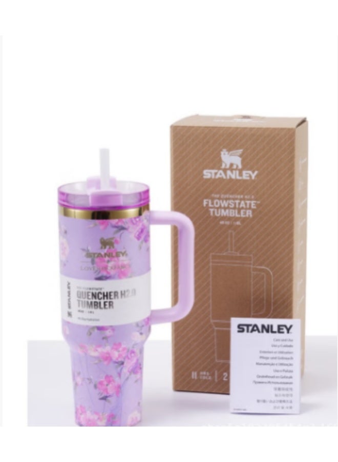 Stanley Stainless Steel Vacuum Insulated Tumbler with Lid and Straw for Water, Iced Tea or Coffee, Smoothie and More, 40 oz,Purple - Image 1