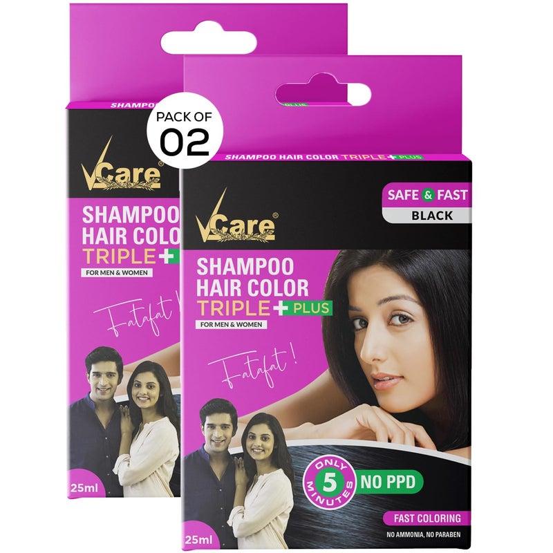 VCare Shampoo Hair Color Black 25Ml